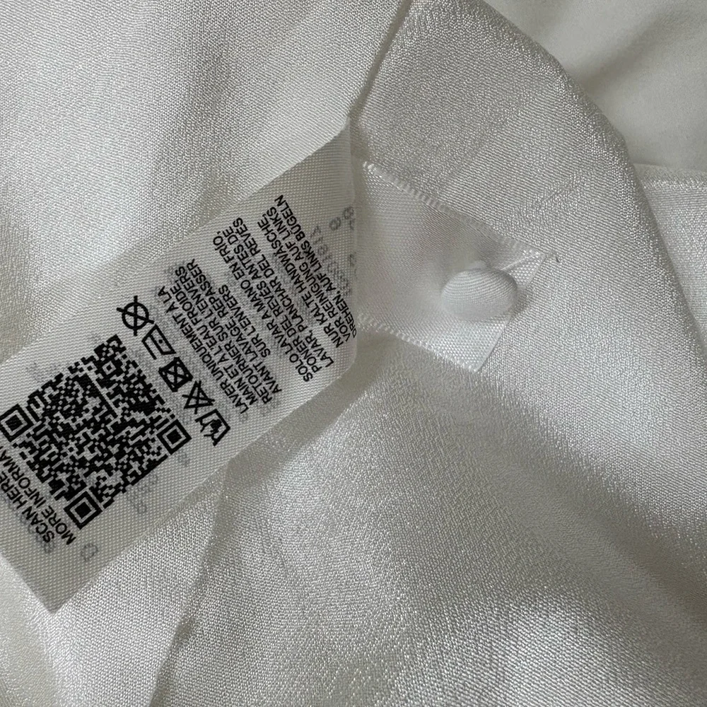 ASOS White Button-Down Ruched Dress